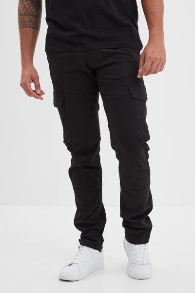 Pantaloni cargo in cotone nero