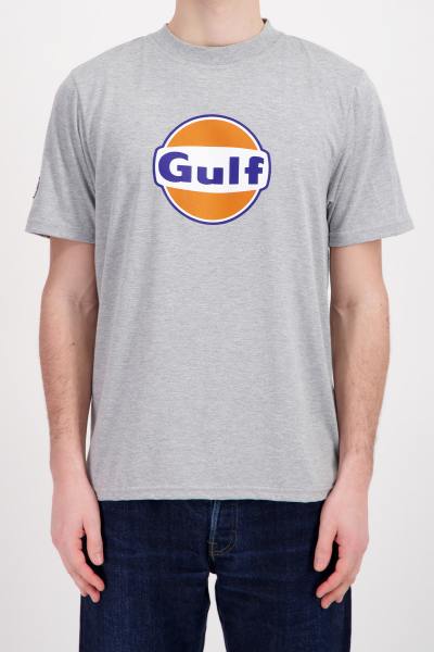 Graues Baumwoll-T-Shirt mit Gulf-Logo