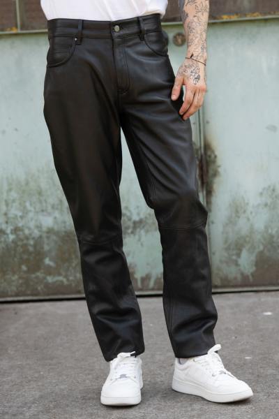 Pantalon en cuir noir pour homme