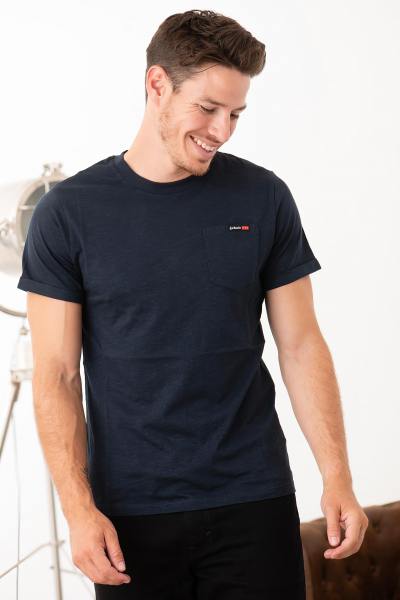 Marineblaues T-Shirt aus Baumwolle