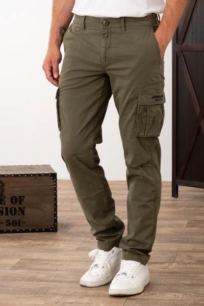 Pantalón estilo militar verde caqui