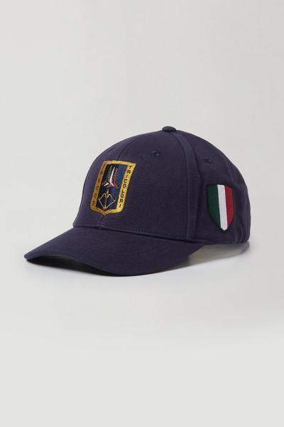 Casquette en coton bleu marine avec emblème