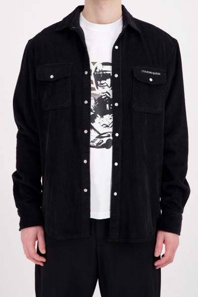 Schwarzes Overshirt mit Samteffekt