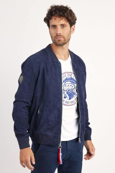 Teddy Patrouille de France in pelle scamosciata blu navy