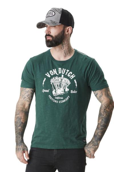 T-shirt vert avec imprimé blanc