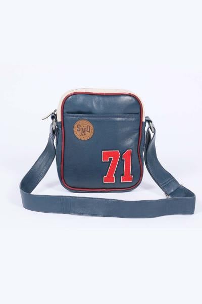 Borsa Steve McQueen in pelle blu reale