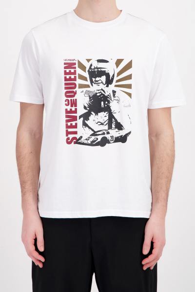 Steve McQueen Weißes Grafik-T-Shirt