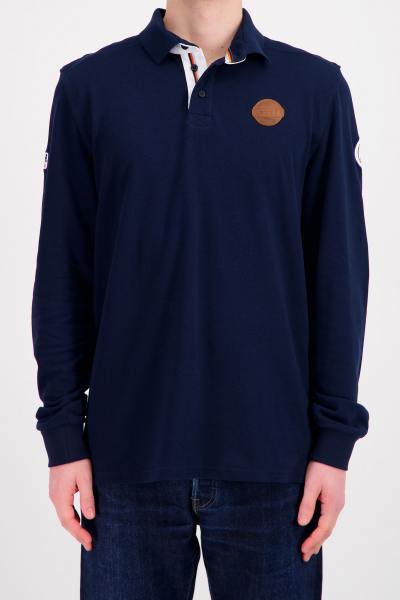 Polo a maniche lunghe blu navy