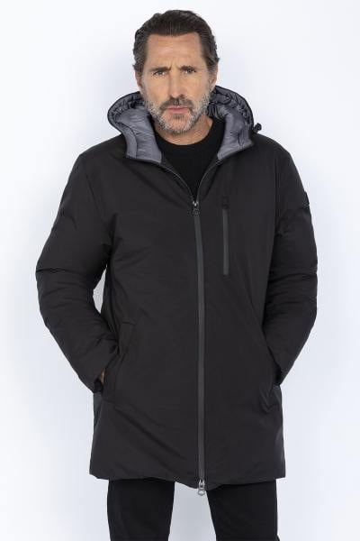 Parka lungo nero da uomo