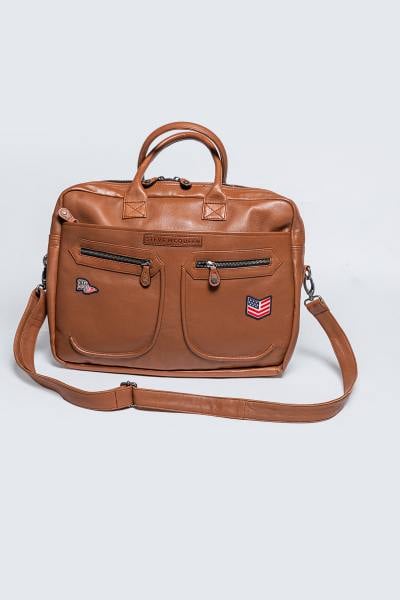 Sac en cuir marron type messenger Steve McQueen