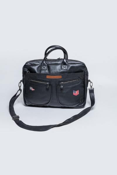 Borsa messenger Steve McQueen in pelle nera