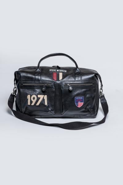 Bolso negro de auténtica piel Steve McQueen