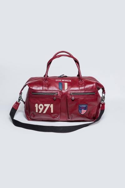 Sac de voyage 48 heures en cuir rouge