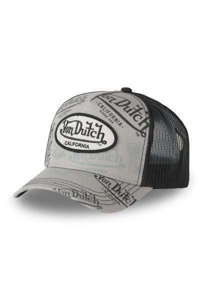 Cappellino trucker grigio con motivo logo