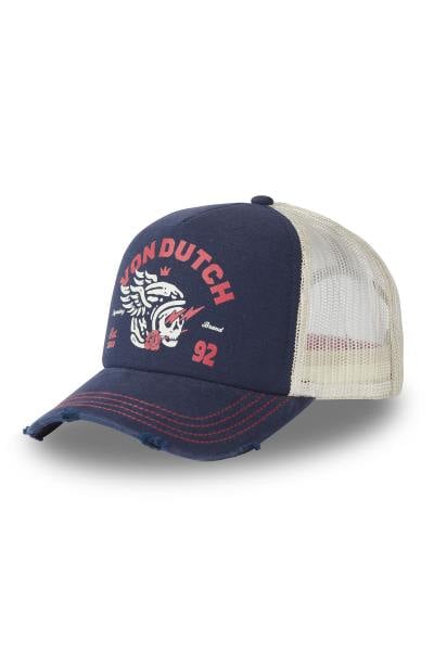 Casquette trucker bleue, blanche et rouge