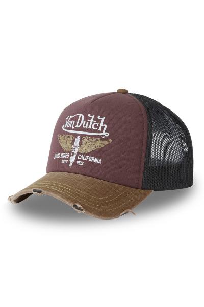 Casquette trucker marron motif tatouage