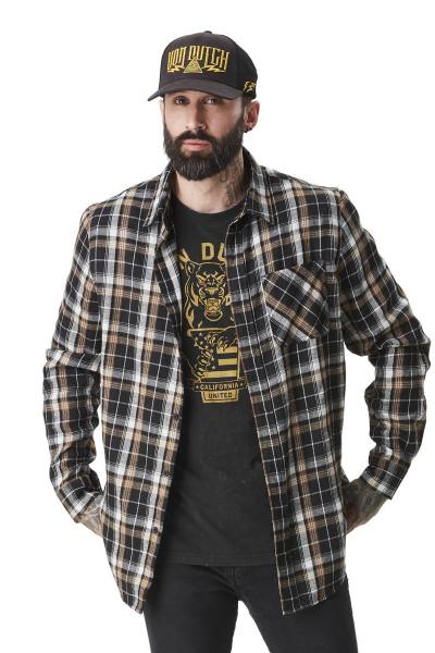 Chemise à carreaux en flanelle avec broderie dos