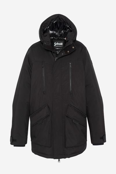 Parka à capuche multipoches noire