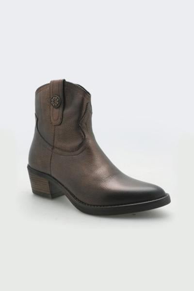 Bottines en cuir couleur chocolat