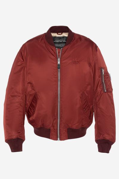 Bomber MA-1 lavato in nylon riciclato color cordovan