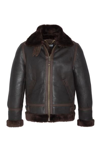 Giubbotto bomber in shearling color ramato