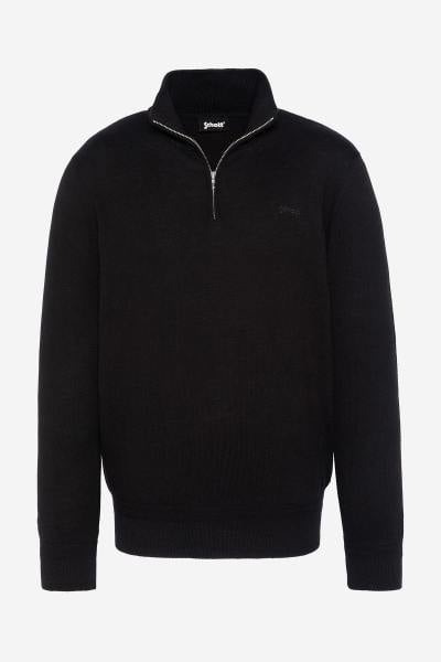 Pull à col zippé noir