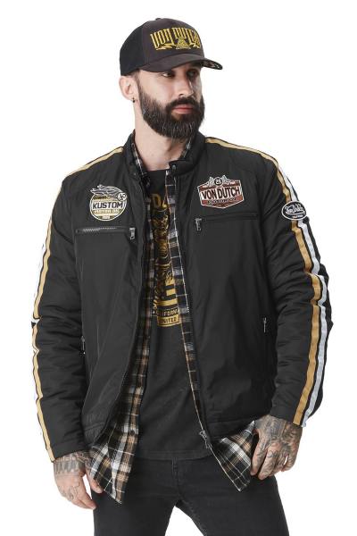 Blouson textile racing avec patchs