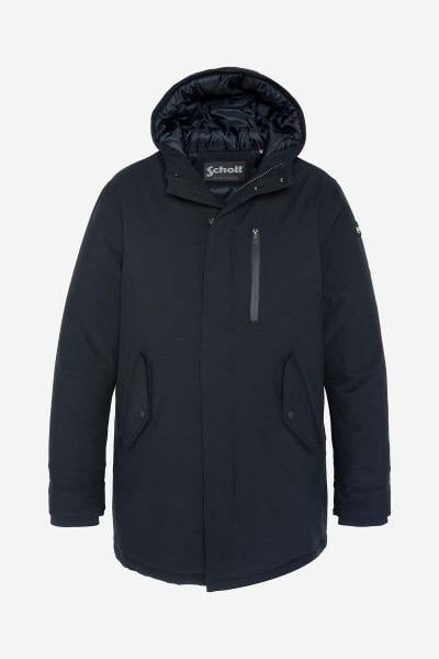 Parka à capuche bleu marine