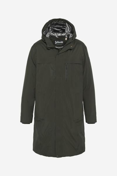 Veste outdoor kaki à capuche