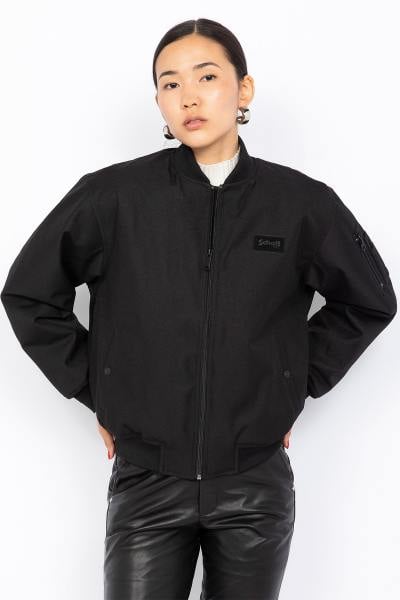 Cazadora bomber MA-1 negra con logo de velcro