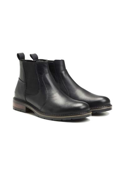 Boots chelsea noires en cuir style chic