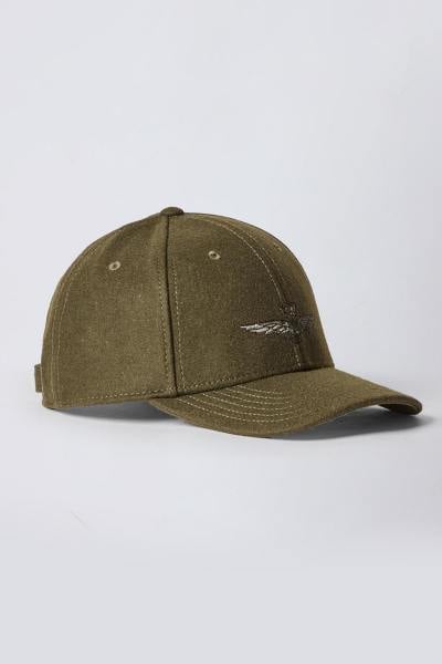 Gorra bordada de mezcla de lana verde militar