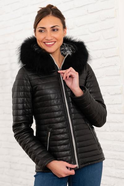 chaqueta de plumas mujer chaqueta de plumas de piel invierno City Piel