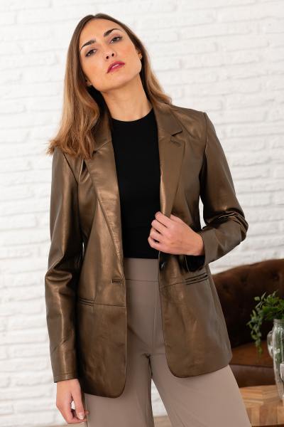 Giacca blazer color oro metallizzato