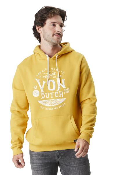 Sweatshirt jaune avec imprimé blanc