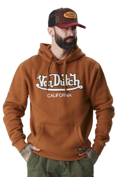 Sweatshirt à capuche orange avec logo bouclettes