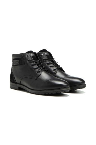 Schwarze Schnürstiefel aus Leder