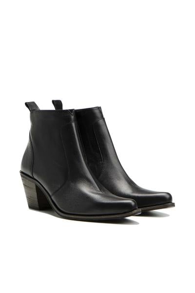 Bottines en cuir noires élégantes