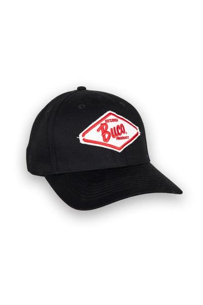 Casquette noir avec logo diamant blanc et rouge