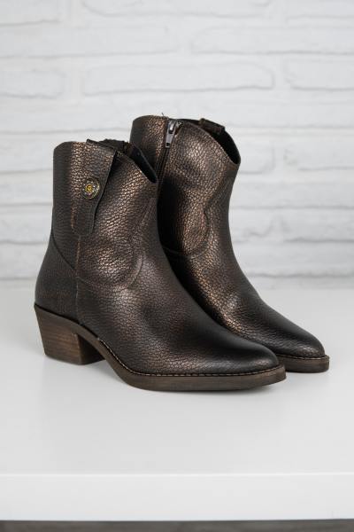 Bottines en cuir couleur chocolat