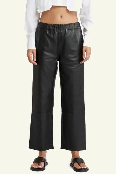 Pantalon en cuir noir souple et confortable