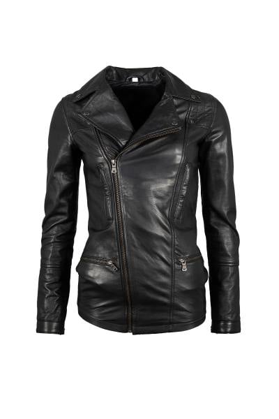 Blouson Biker long femme en cuir