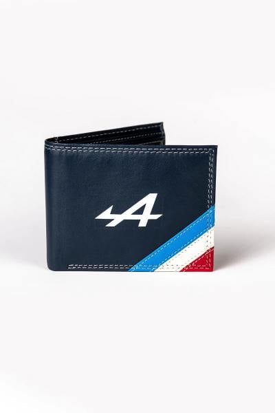 Portefeuille en cuir Alpine bleu marine