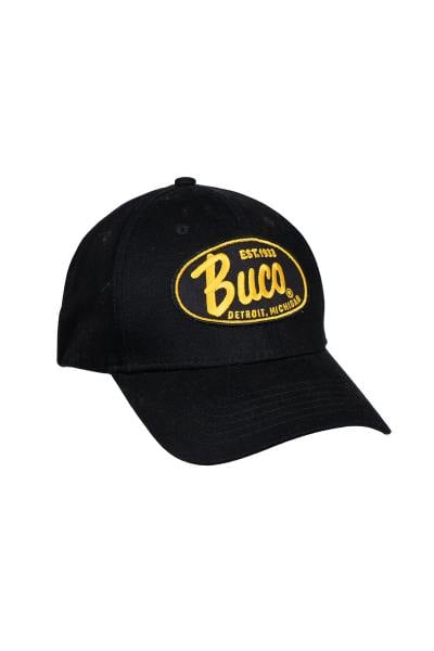 Casquette noire avec logo noir et jaune 