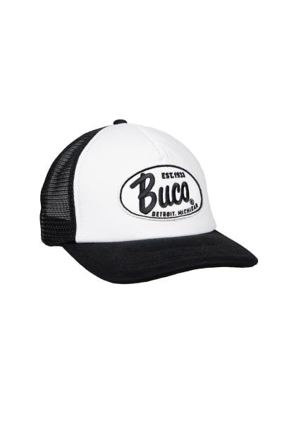 Casquette trucker avec logo blanc et noir