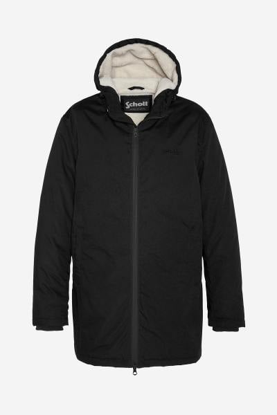 Parka longue noire doublée sherpa