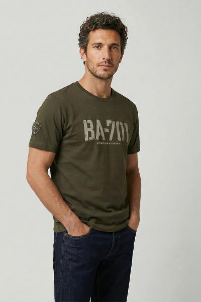T-shirt color kaki in stile militare