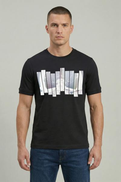 Schwarzes T-Shirt mit Patrouille de France-Aufdruck