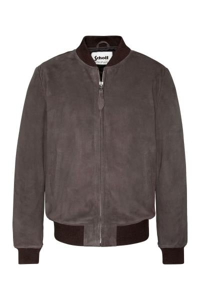 El modelo LC300 TAUPE de Schott, confeccionado en piel de cabra de ante marrón y ligero.