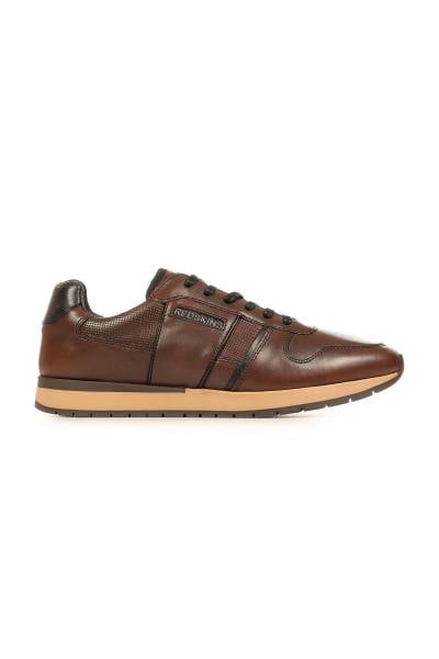 Sneakers basse in pelle color castagna